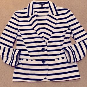 Express, white blazer w/black stripes, size small